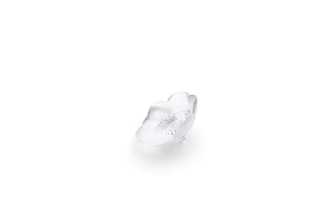 Anemone Small Clear Crystal Sculpture Lalique